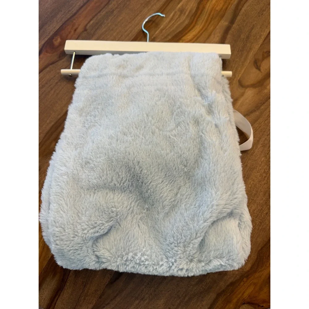 Heavenly Sent Plush Baby Blanket Light Blue Faux Fur‎ 30x40 Soft Nursery New